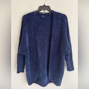 Torrid Chenille Cocoon Open Front Ribbed Sweater Women Size 0 Blue